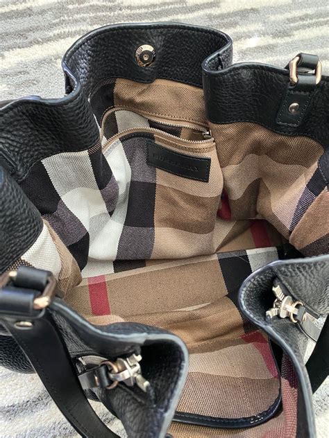 Burberry Maidstone Tote Leather with House Check Canvas 